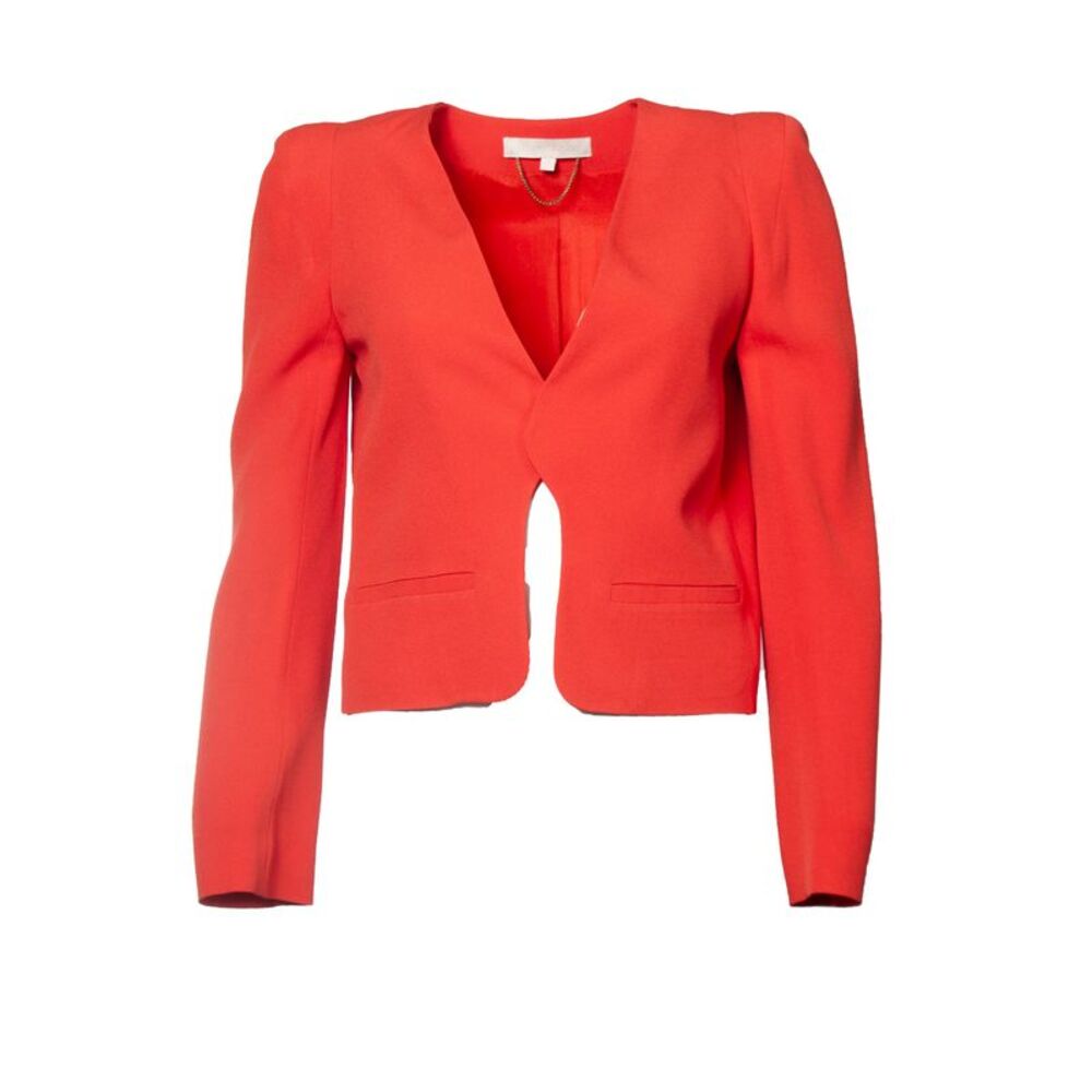 Vanessa Bruno coral red button less blazer